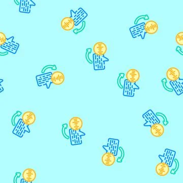 Text to speech wave natural language processing nlp vector seamless pattern Illustrazione stock