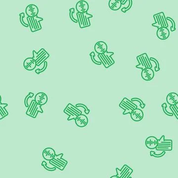 Text to speech wave natural language processing nlp line seamless pattern tex イラスト素材