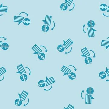 Text to speech wave natural language processing nlp glyph vector seamless pat Stock Illustration