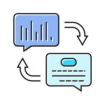 Text speech wave nlp color icon vector illustration Stock Illustration