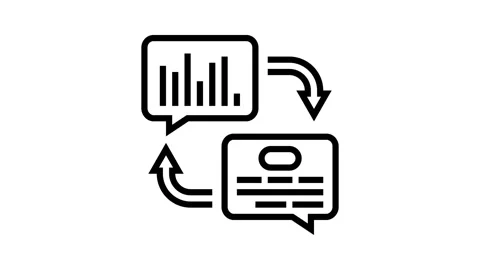 Text speech wave nlp line icon animation Video stock 326125388