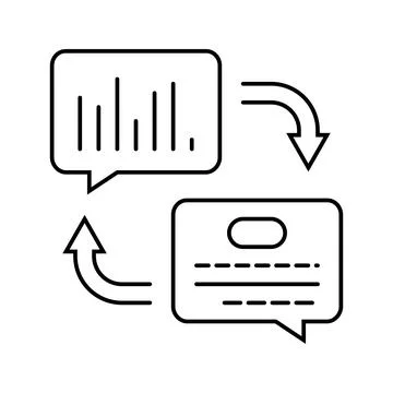 Text speech wave nlp line icon vector illustration Stock Illustration