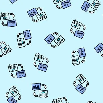 Text speech wave nlp vector seamless pattern Stockillustratie