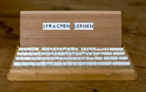 Text: "sprachen lernen" (learn languages) Stock Photos
