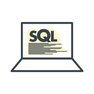 Text SQL Structured Query Language Sigh Stroke Symbol Stock Illustration
