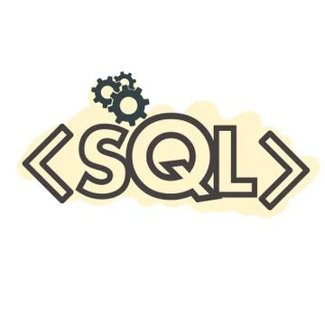 Text SQL Structured Query Language Sigh Stroke Symbol 스톡 일러스트