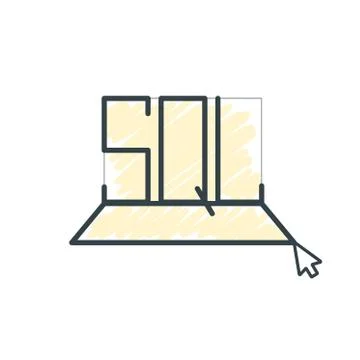 Text SQL Structured Query Language Sigh Stroke Symbol Stock Illustration