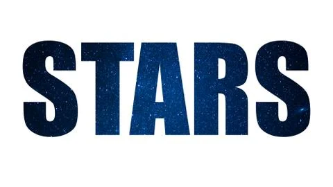 Text Stars on a starry sky background. The inscription isolated Illustrazione stock