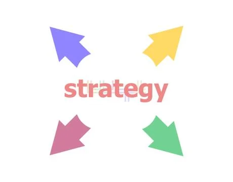 Text Strategy. Finance concept . Arrow with word strategy Stock Illustration