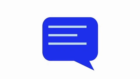Text strokes in speech bubble outline 2D object animation. Communication on.. Stock Footage 309011758