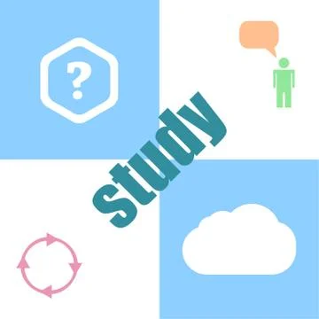 Text study. Education concept . Can be used for workflow layout, diagram, bus Illustrazione stock
