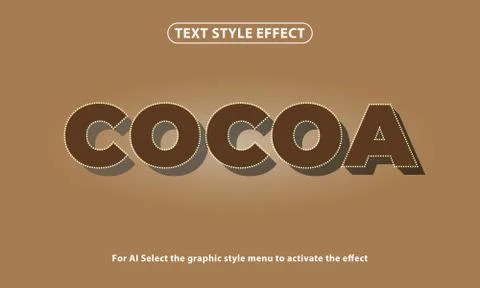 Text style effect of 3D Cocoa lettering and font style effect Illustrazione stock