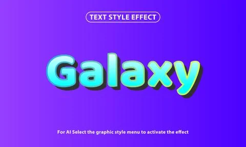 Text style effect of 3D Galaxy lettering and font style effect Illustrazione stock