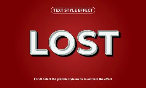 Text style effect of 3D lettering and font style effect Illustrazione stock