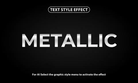 Text style effect of 3D Metallic lettering and font style effect Illustrazione stock