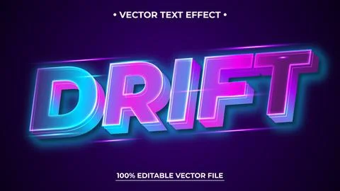 Text style Effect bright color Editable text Illustrazione stock