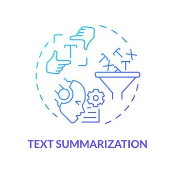 Text summarization blue gradient concept icon イラスト素材