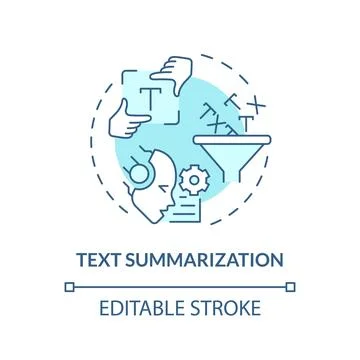 Text summarization soft blue concept icon Stock Illustration