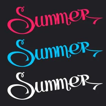 Text Summer on Black Background Stock Illustration