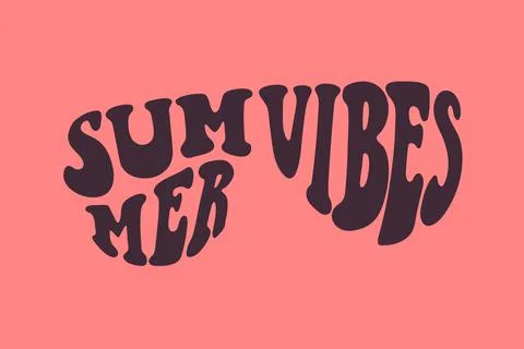Text "Summer Vibes" inscribed in the shape of sunglasses. Illustration in hip 库存插图