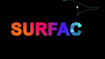 Text SURFACE multi-colored appear then disappear under the lightning strikes Stock Footage 86062885