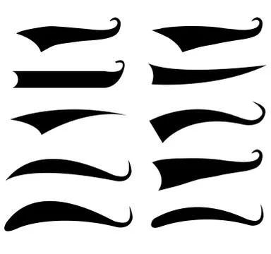 Text Tail Typography Elements on white background. flat style. 스톡 일러스트