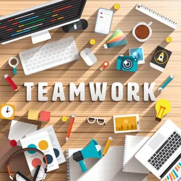 Text Team work Stock Illustration