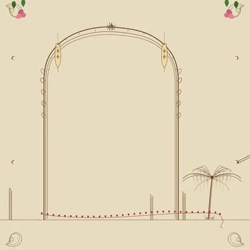 Text template with decorative corners and border Stock Illustration