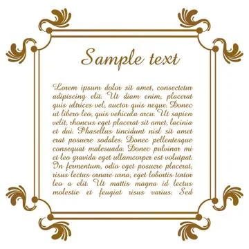 Text template with floral frame Illustrazione stock