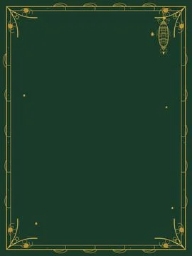 Text template a green paper or page with decorative corner and border Stock Illustration