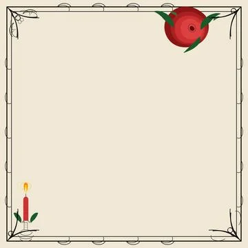 Text template a paper or page with decorative corner and border Stock Illustration