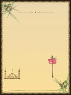 Text template a paper or page with decorative corner and border Stock Illustration