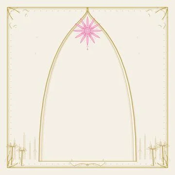 Text template a  paper or page with decorative corner and border Stock Illustration