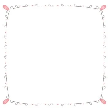 Text Template Space for Text with decorative border and flower on each corner Stock Illustration