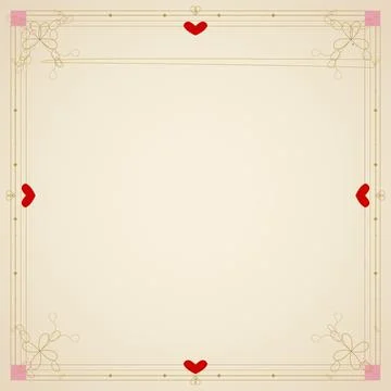 Text template space for text with decorative corner and border , ratio square Stock Illustration