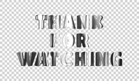 Text Thank for watching silver 3d digital technology 库存插图