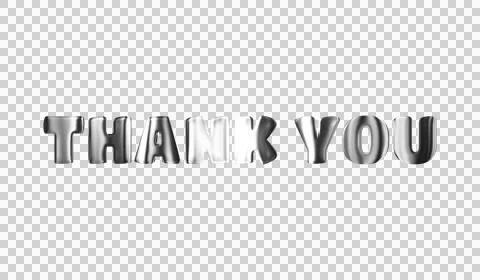 Text THANK YOU silver 3D digital technology Stock Illustration
