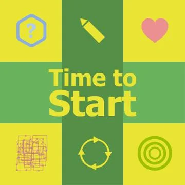Text Time to start. Time concept . Can be used for workflow layout, diagram,  Stock Illustration
