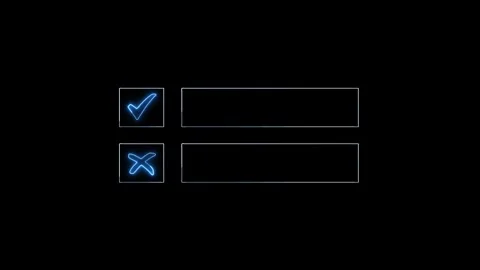 Text title box set, yes or no checkbox i... | Stock Video | Pond5