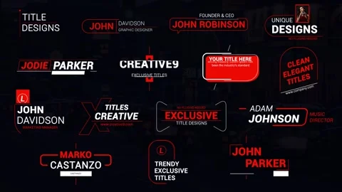 Text Title Designs After Effects stock