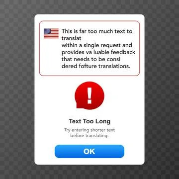 Text Too Long Error UI. Vector illustration 스톡 일러스트