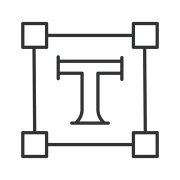 Text tool icon in line design. Typography, font, editor, graphic, design, letter Stock Illustration