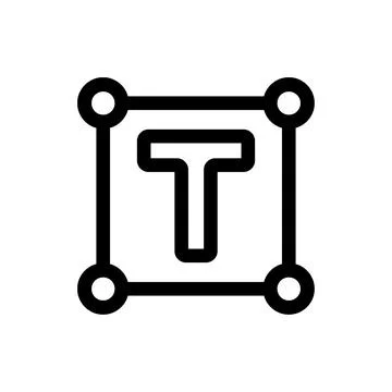 Text tool icon with selection frame for graphic design software 库存插图