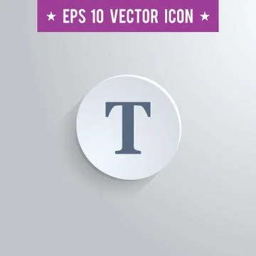 Text tool symbol icon on gray shaded background Ilustración de archivo
