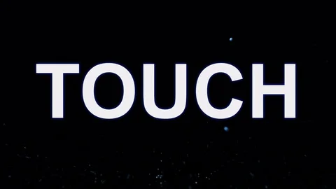 Text TOUCH appears from the water, then disappears. Transparent alpha channel. Stock Footage