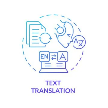 Text translation blue gradient concept icon Stock Illustration