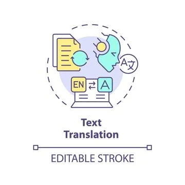 Text translation multi color concept icon Stock Illustration
