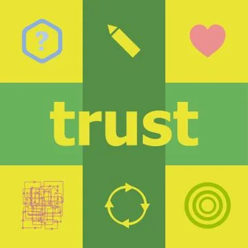 Text Trust. Business concept . Can be used for workflow layout, diagram, busi Stock Illustration
