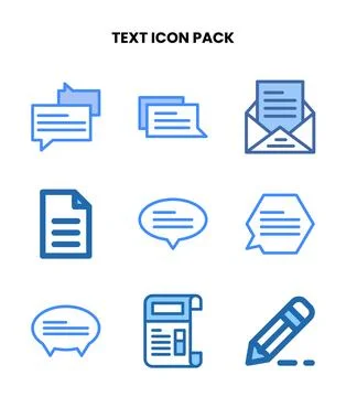 Text Two Colour Graphics Icons Pack Illustrazione stock