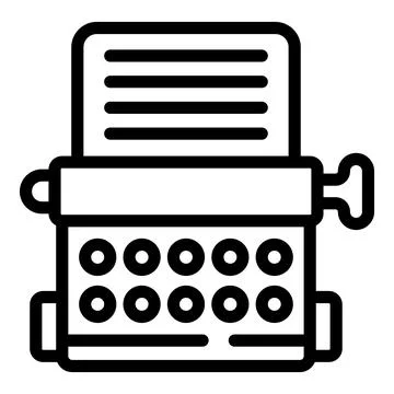 Text typewriting icon outline vector. Judicial system Illustrazione stock